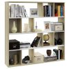 Kilgra Room Divider/Book Cabinet 110x24x110 cm Engineered Wood – White and Sonoma Oak