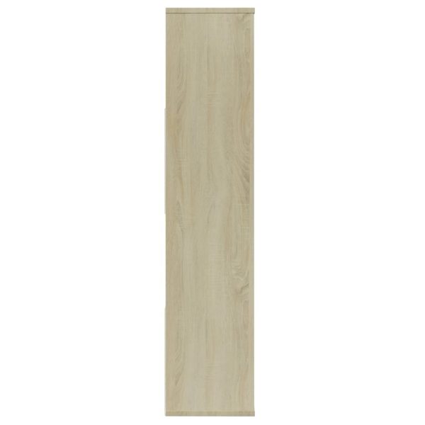 Kilgra Room Divider/Book Cabinet 110x24x110 cm Engineered Wood – White and Sonoma Oak