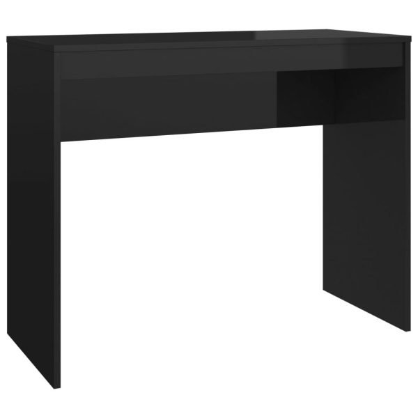 Desk 90x40x72 cm Engineered Wood – High Gloss Black