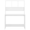 Desk with Shelves 110x45x157 cm Engineered Wood – High Gloss White
