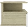 Cove Floating Nightstand 40x31x27 cm Engineered Wood – White and Sonoma Oak, 2
