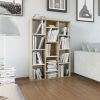 Warnes Room Divider/Book Cabinet 100x24x140 cm Engineered Wood – White and Sonoma Oak