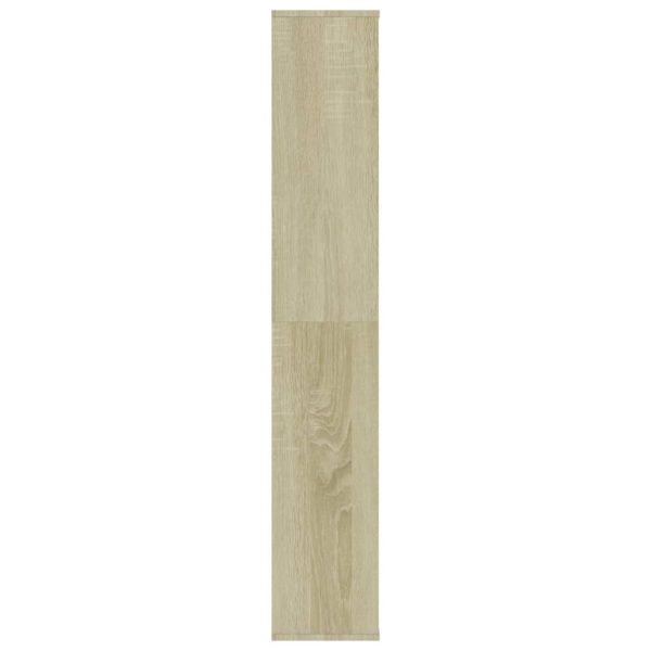 Warnes Room Divider/Book Cabinet 100x24x140 cm Engineered Wood – White and Sonoma Oak