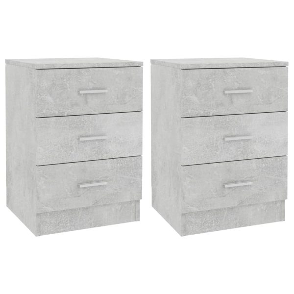 Sleaford Bedside Cabinet 38x35x56 cm Engineered Wood – Concrete Grey, 1