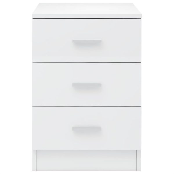 Sleaford Bedside Cabinet 38x35x56 cm Engineered Wood – High Gloss White, 2