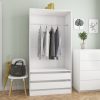Wardrobe 100x50x200 cm Engineered Wood – White