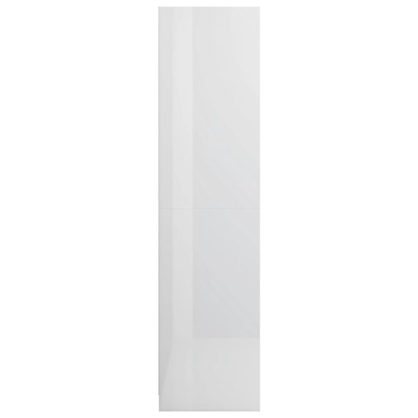 Wardrobe 100x50x200 cm Engineered Wood – High Gloss White