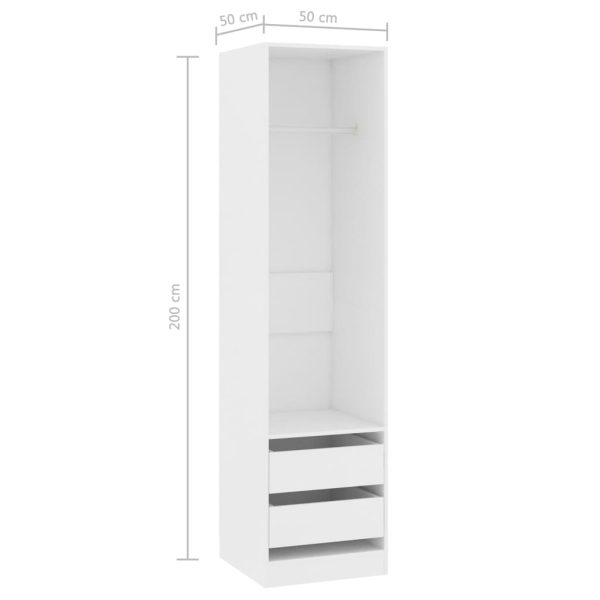 Wardrobe with Drawers 50x50x200 cm Engineered Wood – White