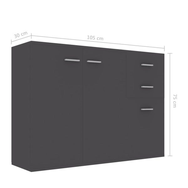 Sideboard 105x30x75 cm Engineered Wood – Grey