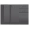 Sideboard 105x30x75 cm Engineered Wood – High Gloss Grey