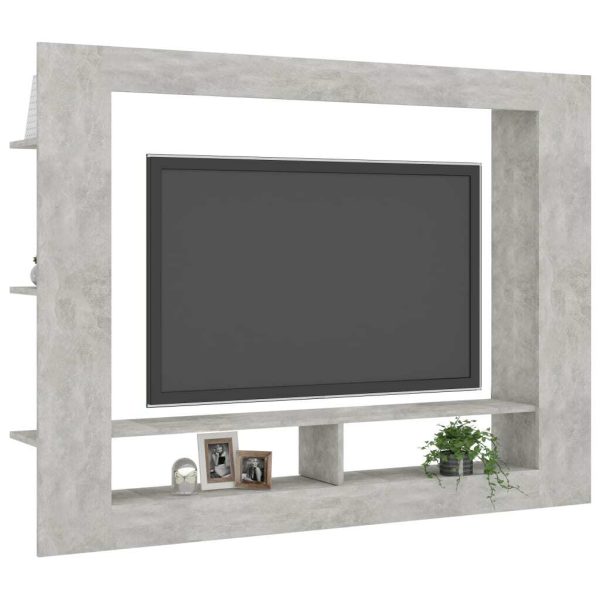 Bremerton TV Cabinet 152x22x113 cm Engineered Wood – Concrete Grey