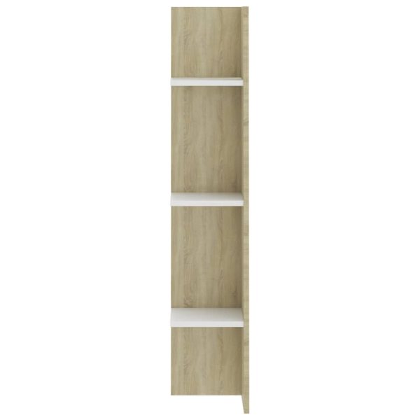 Bremerton TV Cabinet 152x22x113 cm Engineered Wood – White and Sonoma Oak