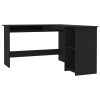 L-Shaped Corner Desk 120x140x75 cm Engineered Wood – Black