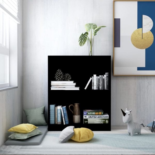 Bookshelf Engineered Wood – 60x24x74.5 cm, Black