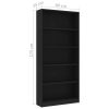 Bookshelf Engineered Wood – 80x24x175 cm, Black