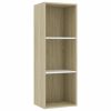 2-Tier Book Cabinet – 40x30x114 cm, White and Sonoma Oak