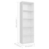 2-Tier Book Cabinet – 60x30x189 cm, High Gloss White