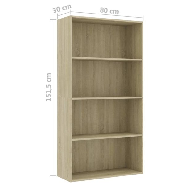 2-Tier Book Cabinet – 80x30x151.5 cm, Sonoma oak