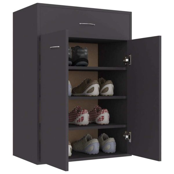 Shoe Cabinet 60x35x84 cm Engineered Wood – Grey