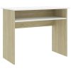 Desk 90x50x74 cm Engineered Wood – White and Sonoma Oak