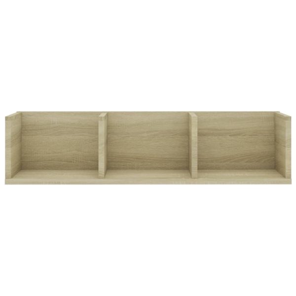 CD Wall Shelf 75x18x18 cm Engineered Wood – Sonoma oak