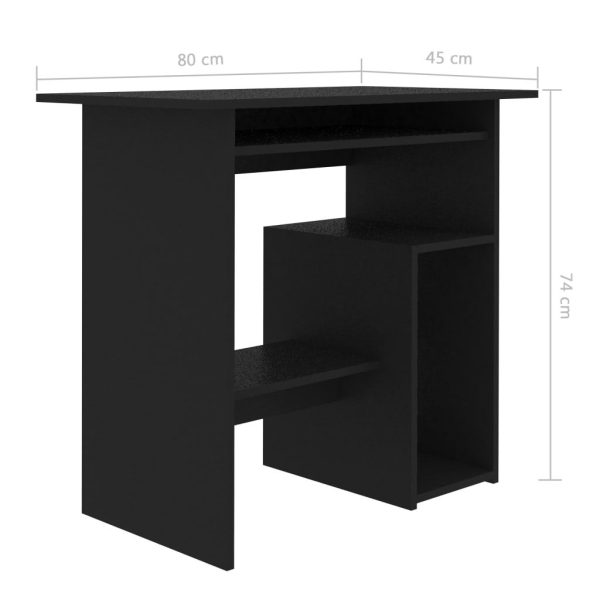 Desk 80x45x74 cm Engineered Wood – Black