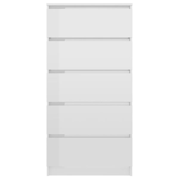 Drawer Sideboard 60x35x121 cm Engineered Wood – High Gloss White