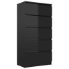 Drawer Sideboard 60x35x121 cm Engineered Wood – High Gloss Black