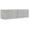 Newmarket TV Cabinet Engineered Wood – 100x30x30 cm, Concrete Grey