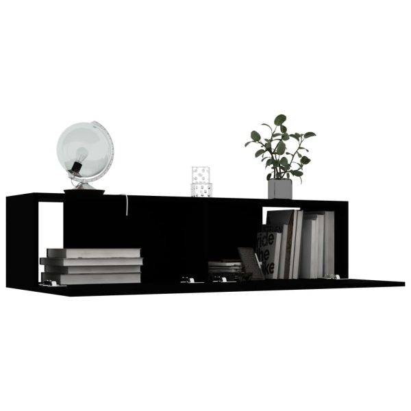 Newmarket TV Cabinet Engineered Wood – 120x30x30 cm, Black