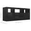 Whitchurch TV Cabinet 120x30x50 cm Engineered Wood – High Gloss Black