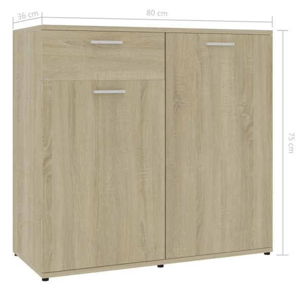 Sideboard Engineered Wood – 80x36x75 cm (left), Sonoma oak