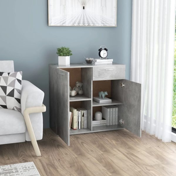 Sideboard Engineered Wood – 80x36x75 cm (right), Concrete Grey