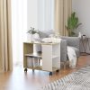 Eagan Side Table 70x35x55 cm Engineered Wood – White and Sonoma Oak