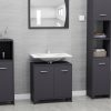 Bathroom Cabinet 60x33x61 cm Engineered Wood – Grey