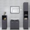 Bathroom Cabinet 60x33x61 cm Engineered Wood – Grey