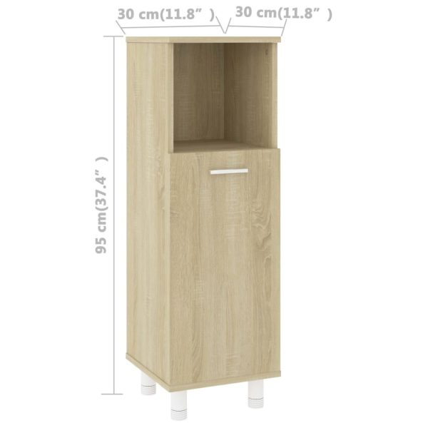 Bathroom Cabinet 30x30x95 cm Engineered Wood – Sonoma oak