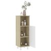Bathroom Cabinet 30x30x95 cm Engineered Wood – White and Sonoma Oak