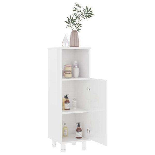 Bathroom Cabinet 30x30x95 cm Engineered Wood – High Gloss White