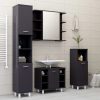 Bathroom Cabinet 30x30x179 cm Engineered Wood – High Gloss Grey