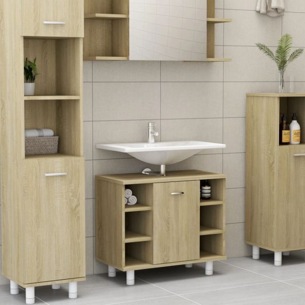 Bathroom Cabinet 60x32x53.5 cm Engineered Wood – Sonoma oak