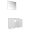 Bathroom Furniture Set Engineered Wood – High Gloss White