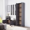 Hallway Wardrobe 55x25x189 cm Engineered Wood – High Gloss Grey