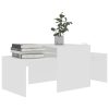 Coffee Table Set 100x48x40 cm Engineered Wood – White