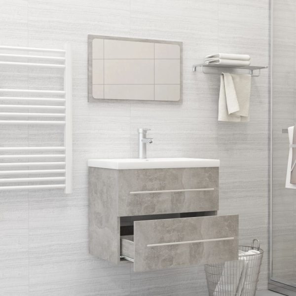 2 Piece Bathroom Furniture Set Engineered Wood – Concrete Grey