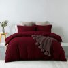 Royal Comfort Vintage Washed 100 % Cotton Quilt Cover Set – DOUBLE, Mulled Wine