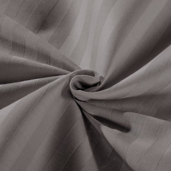 Kensington 1200Tc Cotton Sheet Set In Stripe – DOUBLE, Charcoal