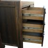 4 Pieces Bedroom Suite in Solid Wood Veneered Acacia Construction Timber Slat Double Size Chocolate Colour Bed, Bedside Table & Dresser