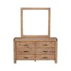 4 Pieces Bedroom Suite in Solid Wood Veneered Acacia Construction Timber Slat Double Size Oak Colour Bed, Bedside Table & Dresser