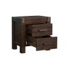 4 Pieces Bedroom Suite in Solid Wood Veneered Acacia Construction Timber Slat Double Size Chocolate Colour Bed, Bedside Table & Tallboy